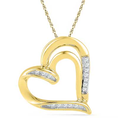 "18 Kt Gold Beloved Heart Diamond Pendant - Ph016507 - Click here to View more details about this Product